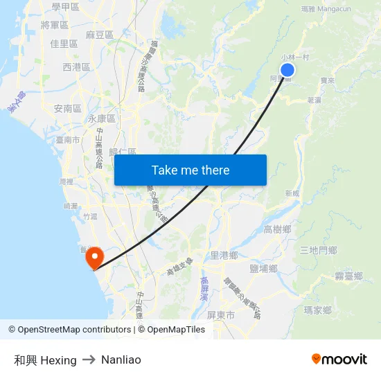 和興 Hexing to Nanliao map