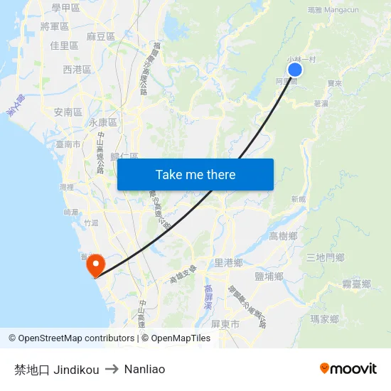 禁地口 Jindikou to Nanliao map