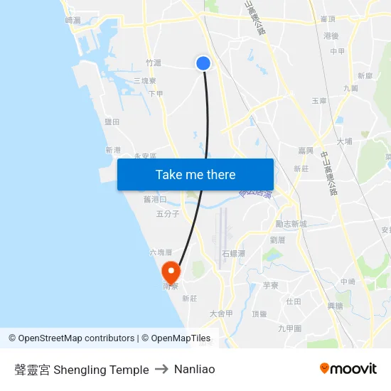 聲靈宮 Shengling Temple to Nanliao map