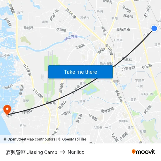 嘉興營區 Jiasing Camp to Nanliao map