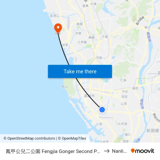 鳳甲公兒二公園 Fengjia Gonger Second Park to Nanliao map