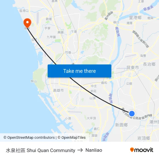 水泉社區 Shui Quan Community to Nanliao map