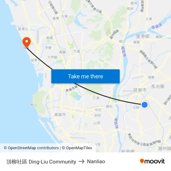 頂柳社區 Ding-Liu Community to Nanliao map