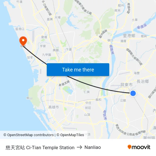 慈天宮站 Ci-Tian Temple Station to Nanliao map