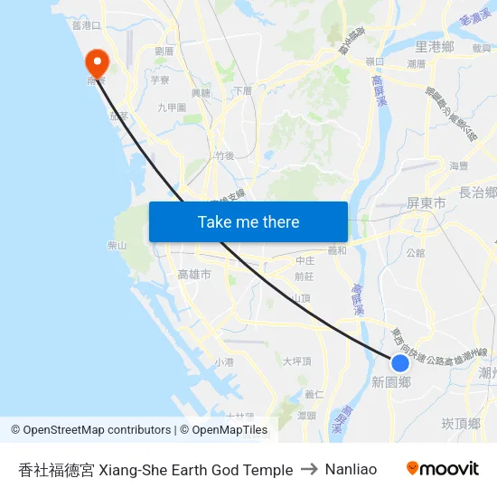 香社福德宮 Xiang-She Earth God Temple to Nanliao map