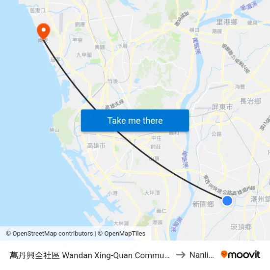 萬丹興全社區 Wandan Xing-Quan Community to Nanliao map
