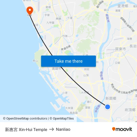 新惠宮 Xin-Hui Temple to Nanliao map