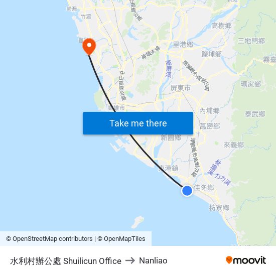 水利村辦公處 Shuilicun Office to Nanliao map