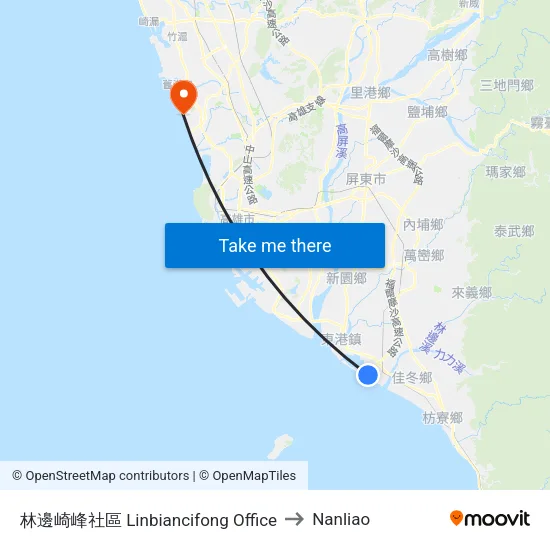 林邊崎峰社區 Linbiancifong  Office to Nanliao map