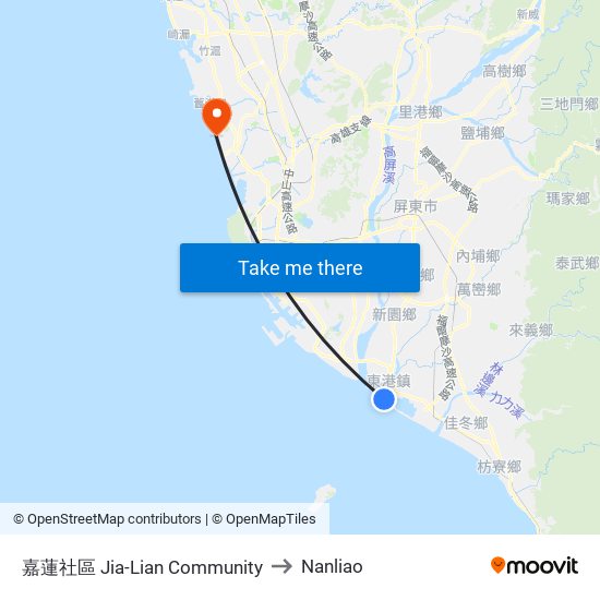 嘉蓮社區 Jia-Lian Community to Nanliao map