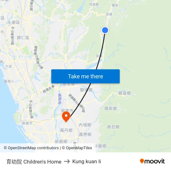 育幼院 Children's Home to Kung kuan li map
