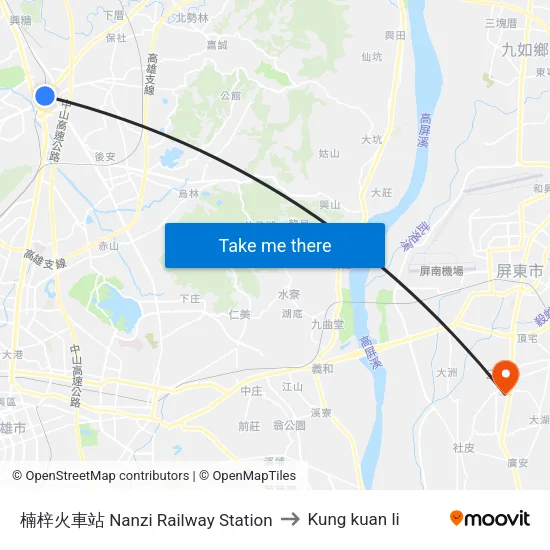 楠梓火車站 Nanzi Railway Station to Kung kuan li map