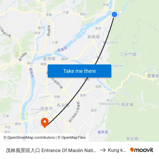 茂林風景區入口 Entrance Of Maolin National Scenic Area to Kung kuan li map