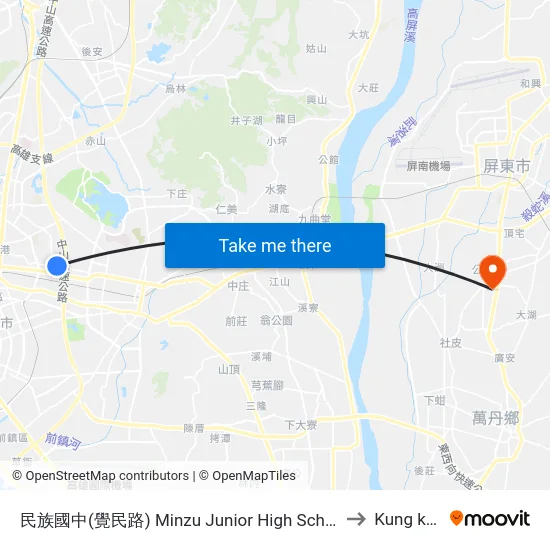 民族國中(覺民路) Minzu Junior High School(Jyuemin Rd.) to Kung kuan li map