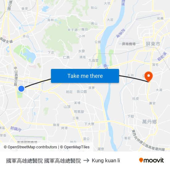 國軍高雄總醫院 國軍高雄總醫院 to Kung kuan li map