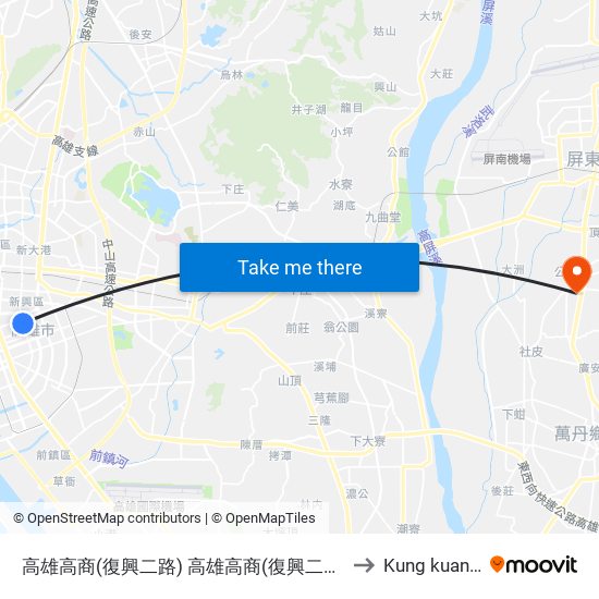 高雄高商(復興二路) 高雄高商(復興二路) to Kung kuan li map