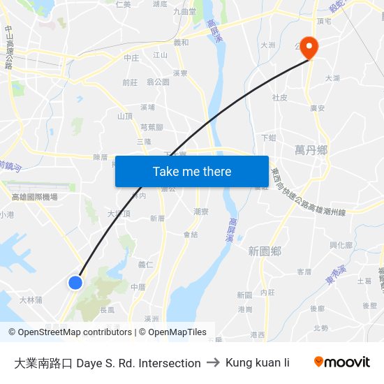 大業南路口 大業南路口 to Kung kuan li map