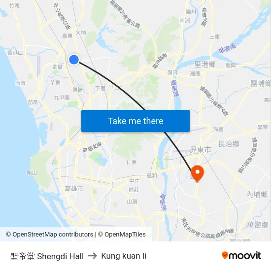 聖帝堂 Shengdi Hall to Kung kuan li map