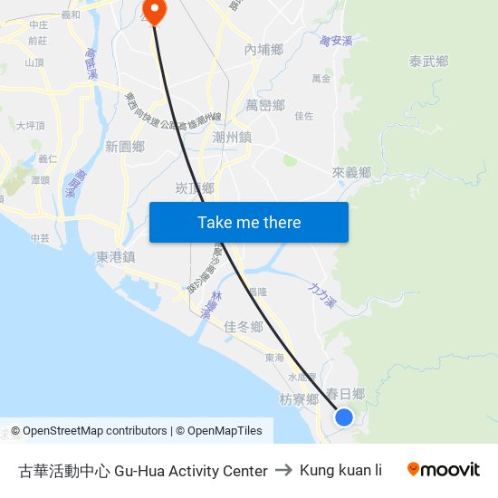 古華活動中心 Gu-Hua Activity Center to Kung kuan li map