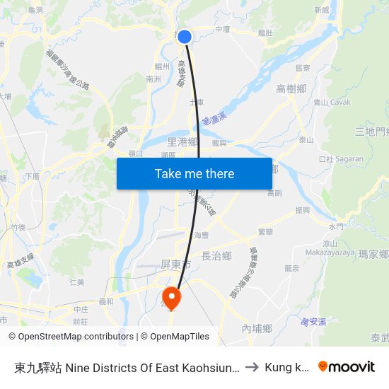 東九驛站 東九驛站 to Kung kuan li map