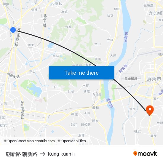 朝新路 朝新路 to Kung kuan li map
