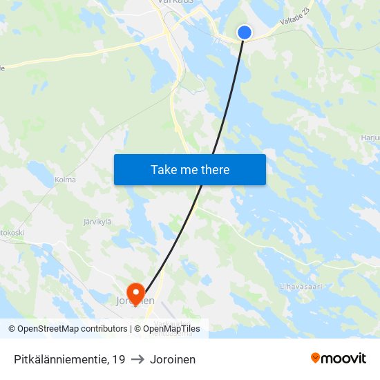 Pitkälänniementie, 19 to Joroinen map