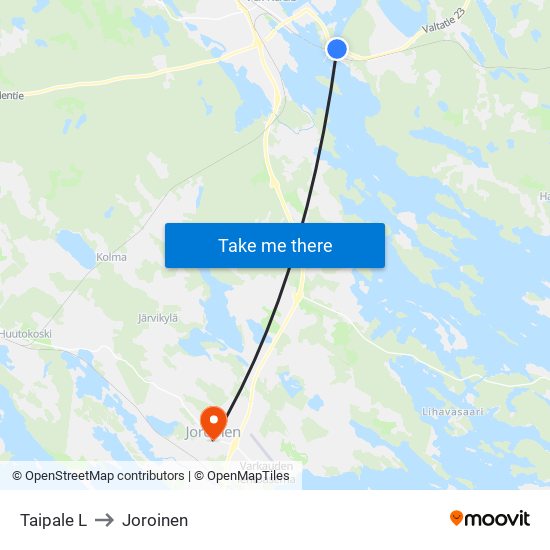 Taipale L to Joroinen map