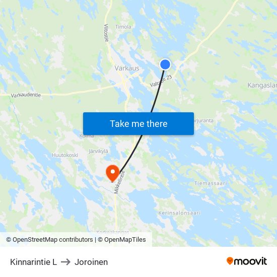 Kinnarintie L to Joroinen map