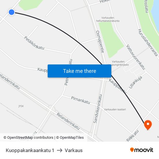 Kuoppakankaankatu 1 to Varkaus map