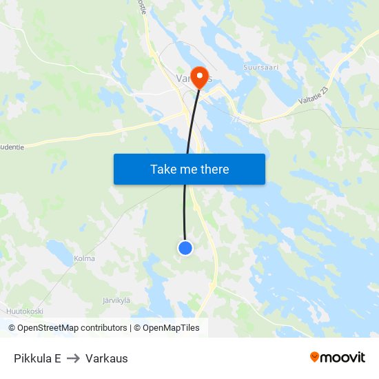 Pikkula E to Varkaus map