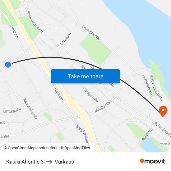 Kaura-Ahontie 3 to Varkaus map