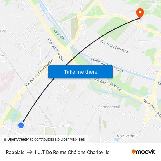 Rabelais to I.U.T De Reims Châlons Charleville map