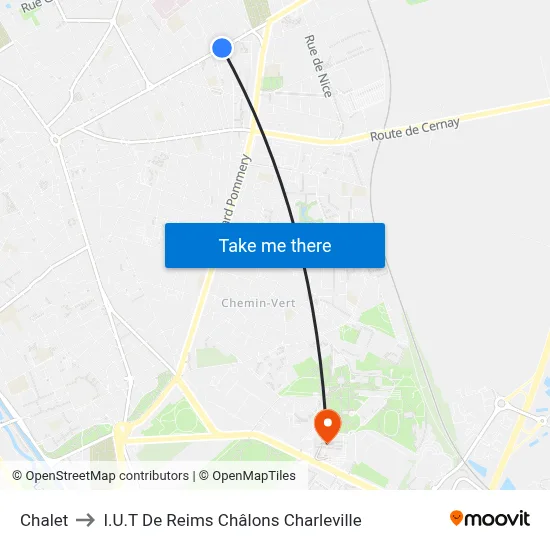 Chalet to I.U.T De Reims Châlons Charleville map