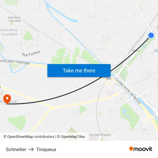 Schneiter to Tinqueux map