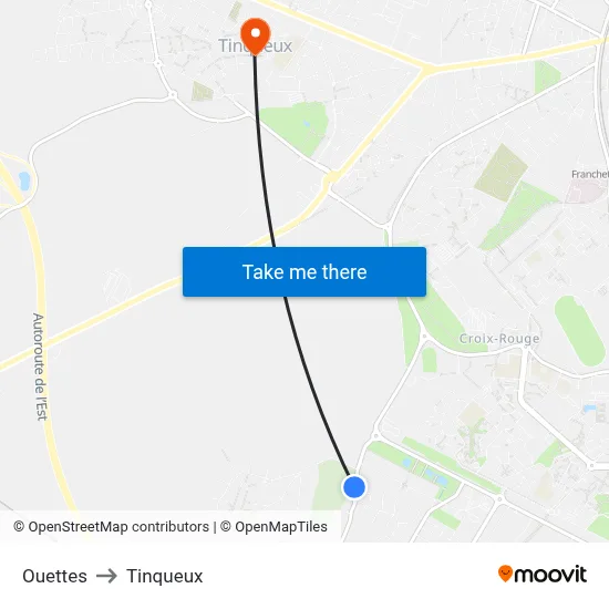 Ouettes to Tinqueux map