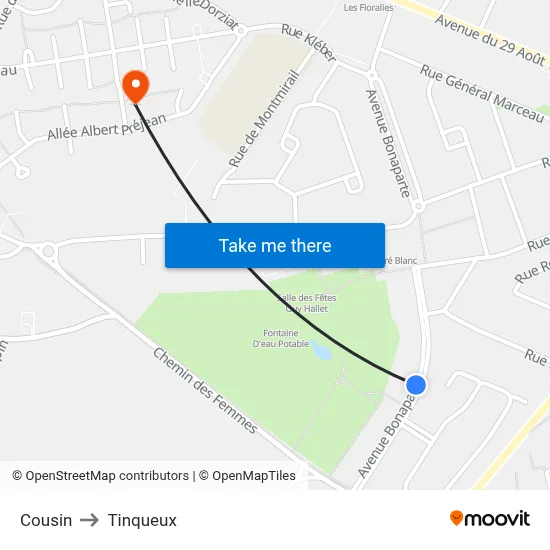 Cousin to Tinqueux map