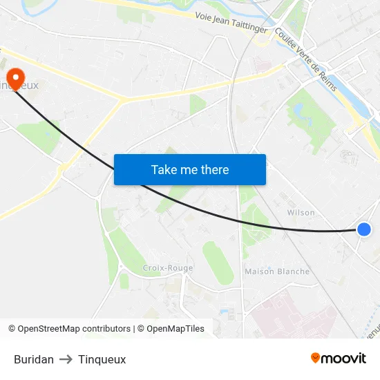 Buridan to Tinqueux map