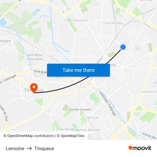 Lemoine to Tinqueux map