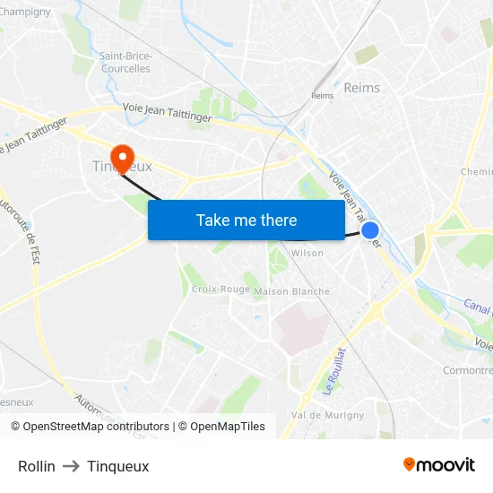 Rollin to Tinqueux map