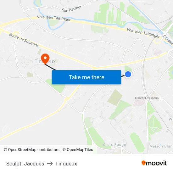 Sculpt. Jacques to Tinqueux map