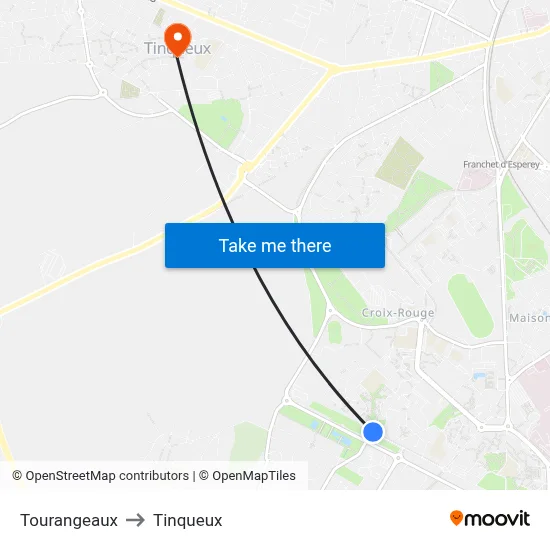 Tourangeaux to Tinqueux map