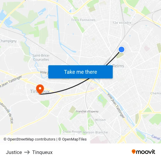 Justice to Tinqueux map