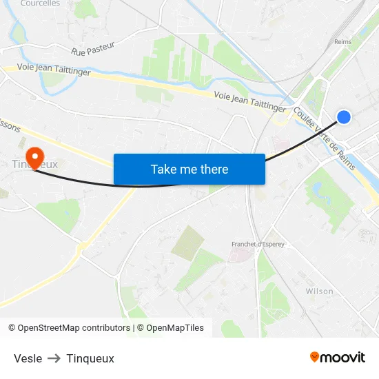 Vesle to Tinqueux map