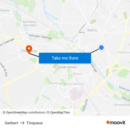 Gerbert to Tinqueux map