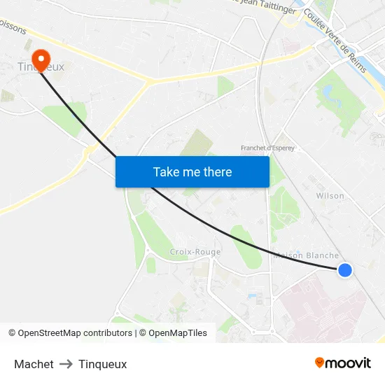 Machet to Tinqueux map