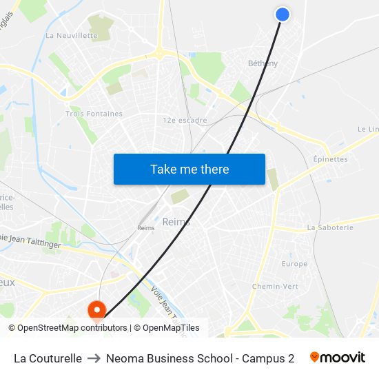 La Couturelle to Neoma Business School - Campus 2 map