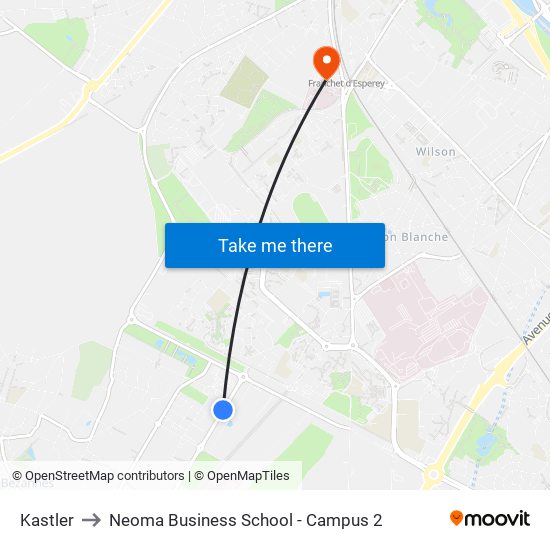 Kastler to Neoma Business School - Campus 2 map