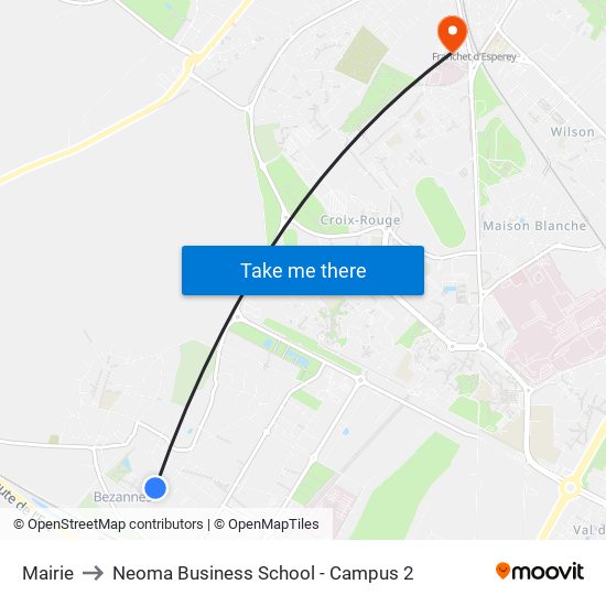 Mairie to Neoma Business School - Campus 2 map
