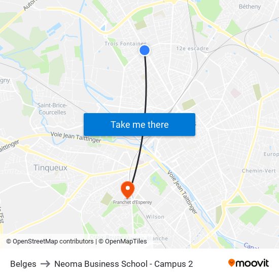 Belges to Neoma Business School - Campus 2 map