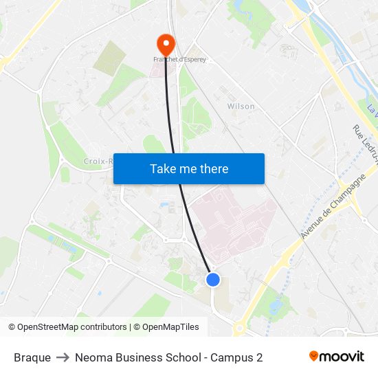 Braque to Neoma Business School - Campus 2 map